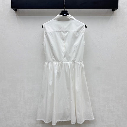 MIU 25S PLEATED VEST DRESS WITH LAPEL COLLAR 264505