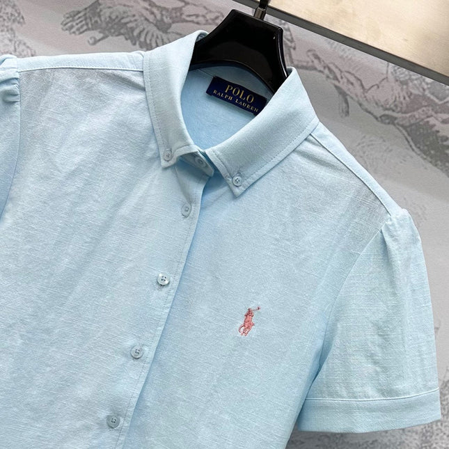 RALPH LAUREN SHORT-SLEEVE SHIRT LIGHT BLUE 274782