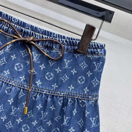 LV DENIM SKIRT WITH LOGO PRINT 274802