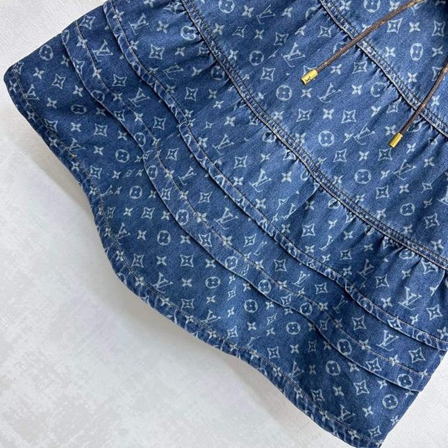 LV DENIM SKIRT WITH LOGO PRINT 274802