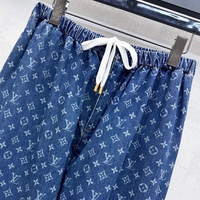 LV LASER-CUT DRAWSTRING JEANS 274790