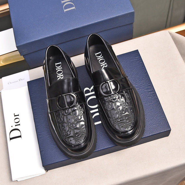 CD SYMBOL EXPLORER LOAFER GLOSSY BLACK MONOGRAM CALFSKIN