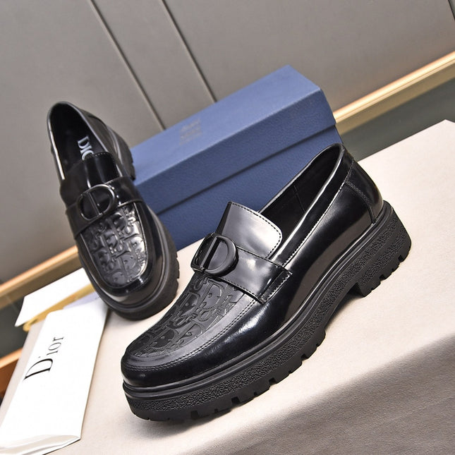 CD SYMBOL EXPLORER LOAFER GLOSSY BLACK MONOGRAM CALFSKIN