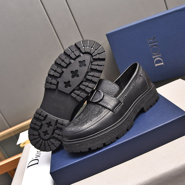 CD SYMBOL EXPLORER LOAFER BLACK GRAINED CALFSKIN