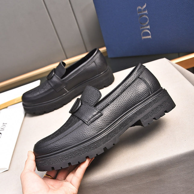 CD SYMBOL EXPLORER LOAFER BLACK GRAINED CALFSKIN