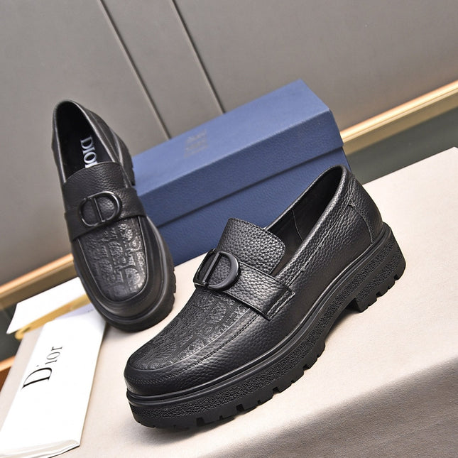 CD SYMBOL EXPLORER LOAFER BLACK GRAINED CALFSKIN