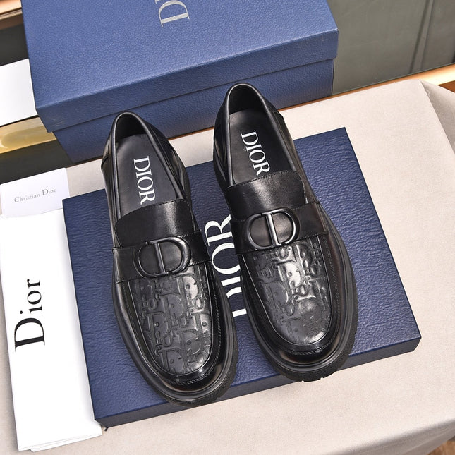 CD SYMBOL EXPLORER LOAFER BLACK MONOGRAM CALFSKIN