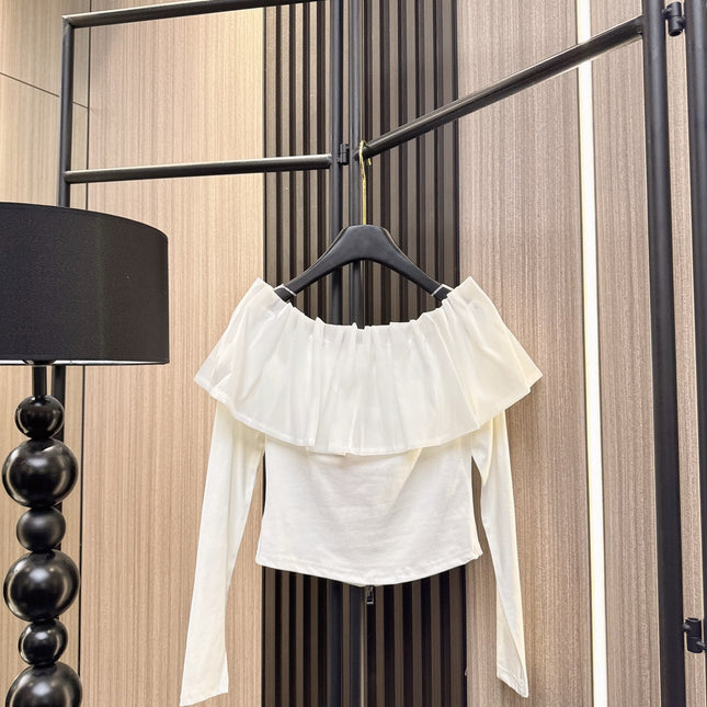 MIUMIU LONG-SLEEVE ZIP-UP TEE STYLE 269