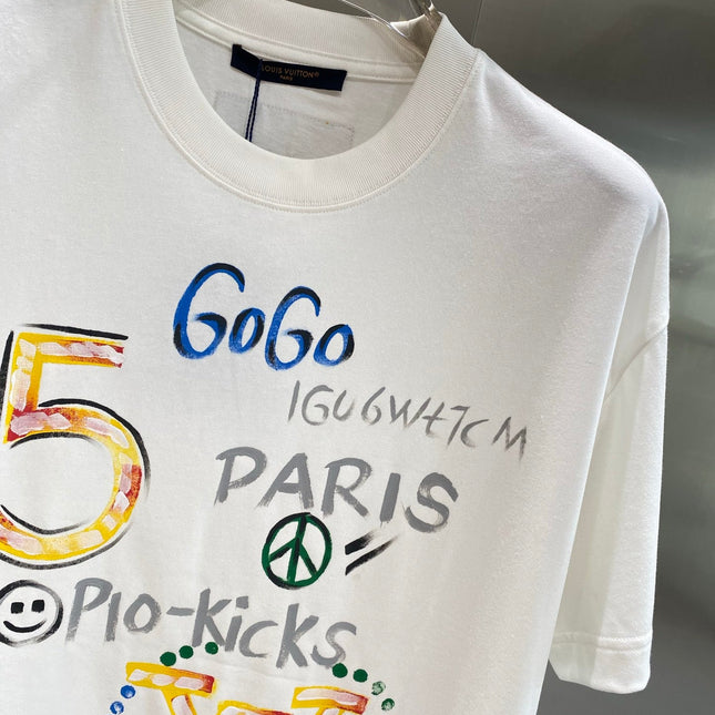 LV WHITE COTTON GRAFFITI T-SHIRT 238907