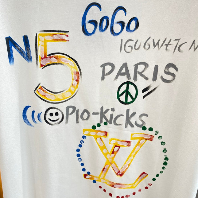 LV WHITE COTTON GRAFFITI T-SHIRT 238907