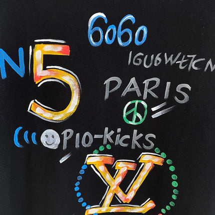 LV BLACK COTTON GRAFFITI T-SHIRT 238908