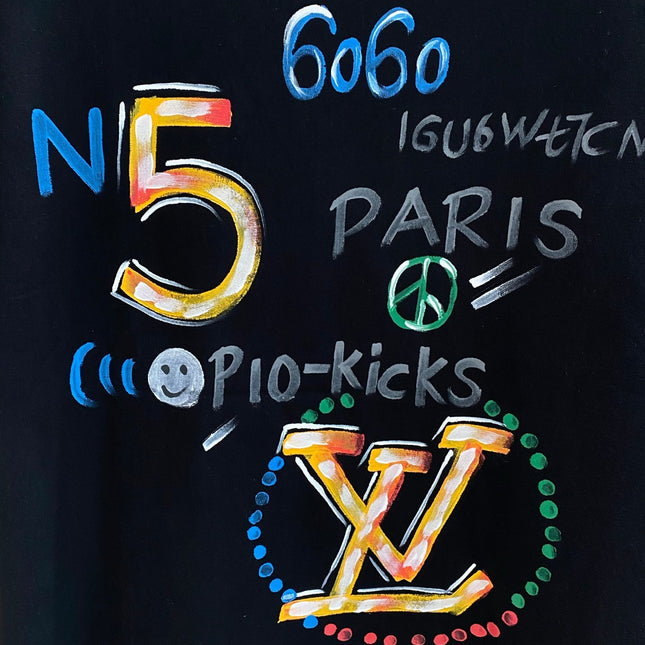 LV BLACK COTTON GRAFFITI T-SHIRT 238908