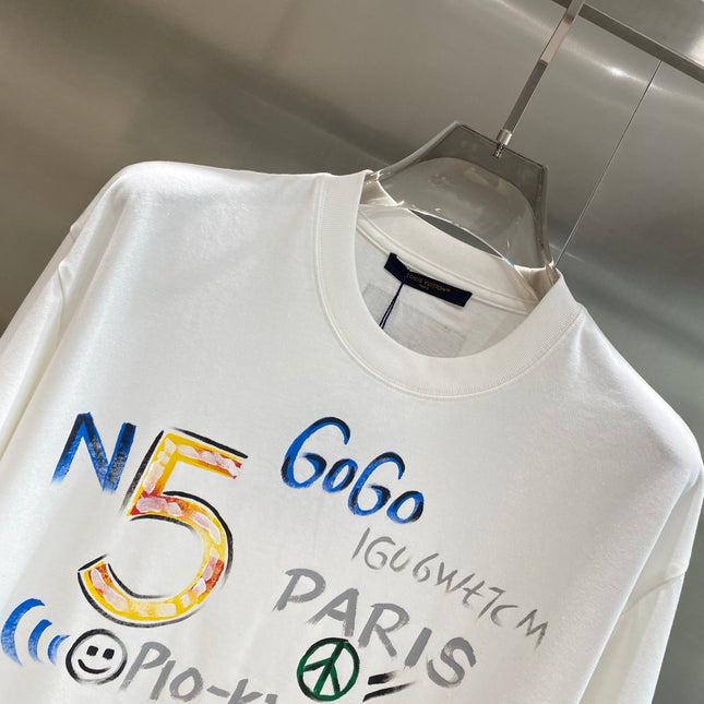 LV WHITE COTTON GRAFFITI T-SHIRT 238907