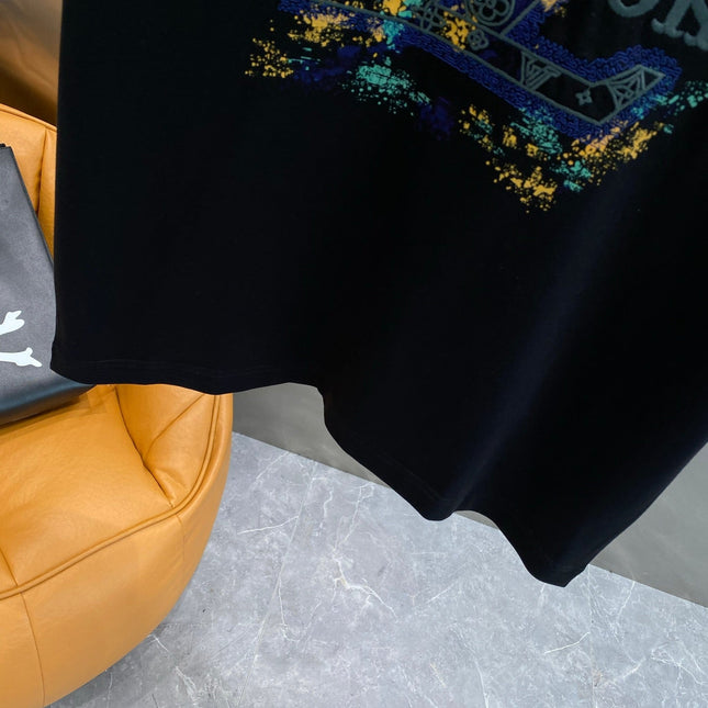 LV BLACK COTTON T-SHIRT COLORFUL LOGO 238905