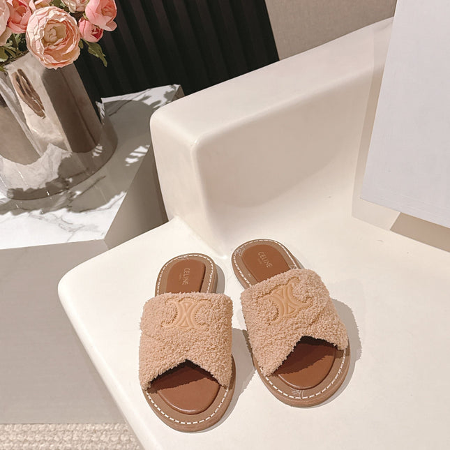 CELINE 25S LYMPIA TWISTED SANDAL IN BEIGE SPONGE FABRIC