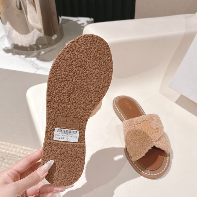 CELINE 25S LYMPIA TWISTED SANDAL IN BEIGE SPONGE FABRIC