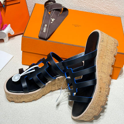 ISABELLA SANDAL BLACK CALFSKIN