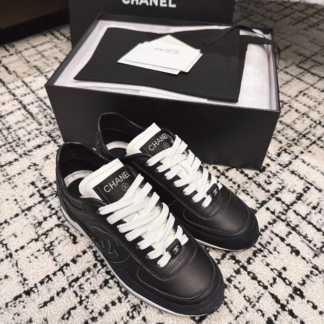 TRAINERS SNEAKER IN BLACK CALFSKIN AND SUEDE