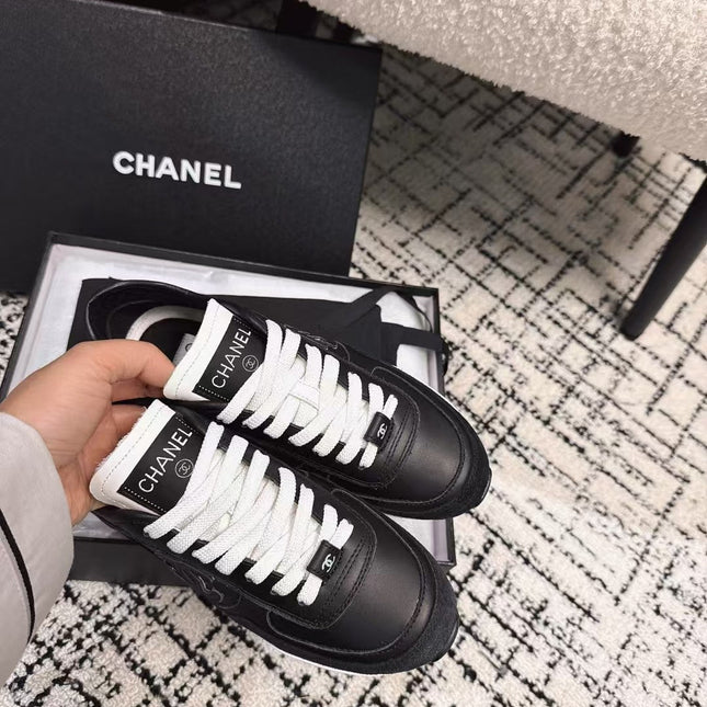 TRAINERS SNEAKER IN BLACK CALFSKIN AND SUEDE