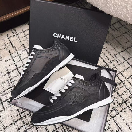 TRAINERS SNEAKER IN BLACK CALFSKIN AND SUEDE