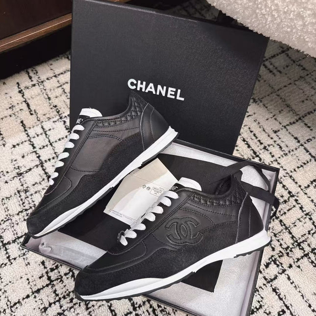 TRAINERS SNEAKER IN BLACK CALFSKIN AND SUEDE