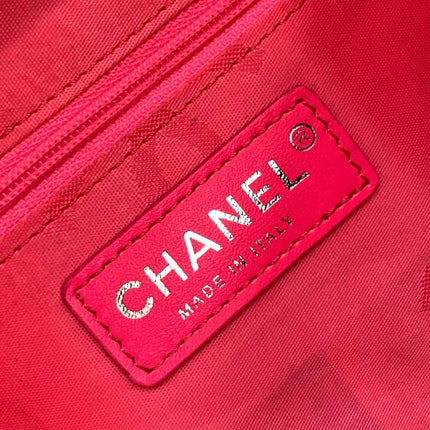 CHANEL CAMBON LARGE FLAP 25S 33 CM IN BLACK CALFSKIN WITH LOGO