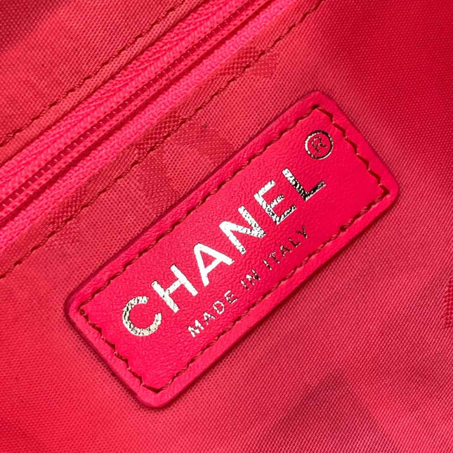 CHANEL CAMBON LARGE FLAP 25S 33 CM IN BLACK CALFSKIN WITH LOGO