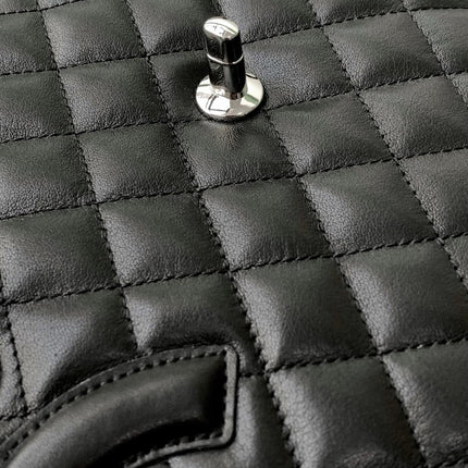 CHANEL CAMBON LARGE FLAP 25S 33 CM IN BLACK CALFSKIN WITH LOGO