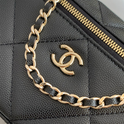 CHANEL 25S VANITY BAG 19.5 CM IN BLACK LAMBSKIN