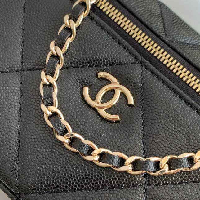 CHANEL 25S VANITY BAG 19.5 CM IN BLACK LAMBSKIN