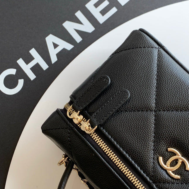 CHANEL 25S VANITY BAG 19.5 CM IN BLACK LAMBSKIN