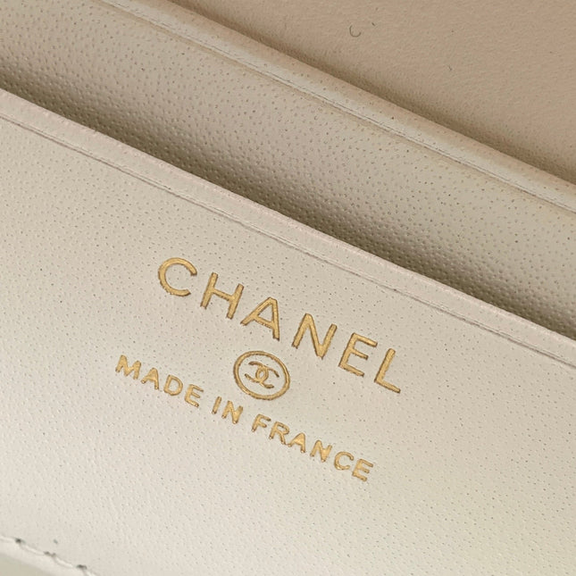 CHANEL 25S VANITY BAG 19.5 CM IN WHITE LAMBSKIN