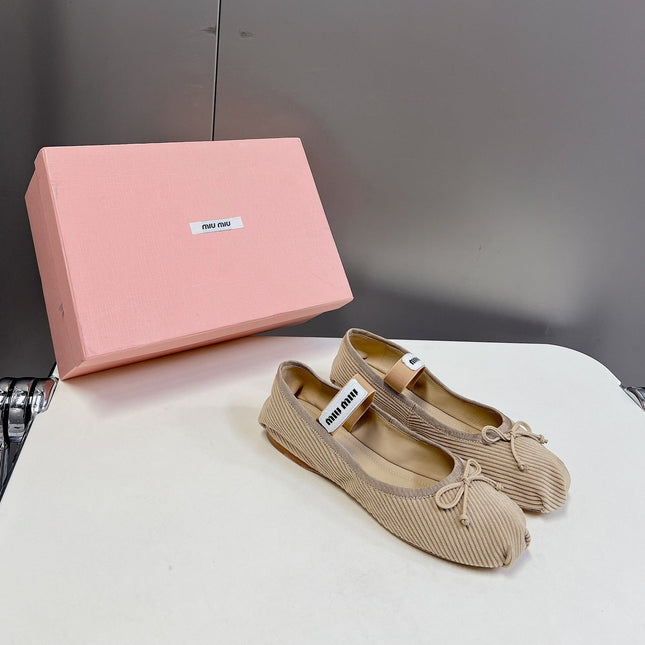 BALLET FLAT SHOES BEIGE SHEEPSKIN