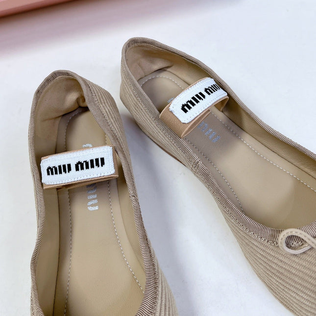 BALLET FLAT SHOES BEIGE SHEEPSKIN