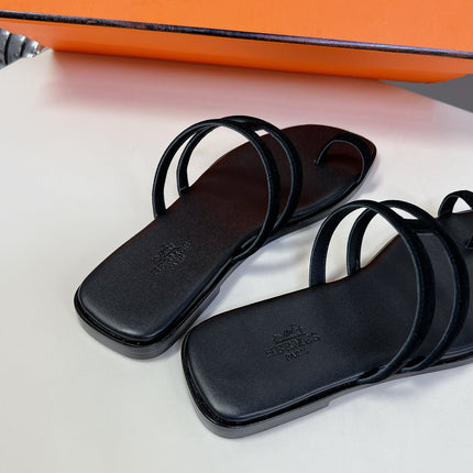 Georgia Sandals Black Suede Black Calfskin