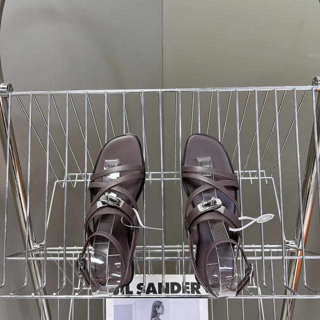 JUNE SANDAL CHOCOLATE CALFSKIN