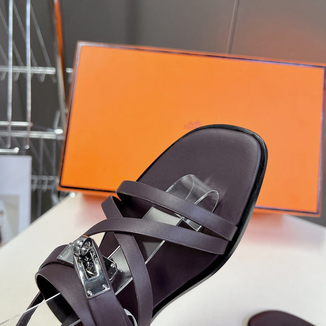 JUNE SANDAL CHOCOLATE CALFSKIN