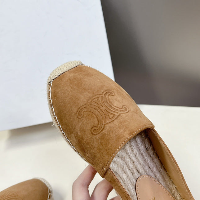 LOAFER IN PEANUT BROWN SUEDE AND WOVEN RAFFIA