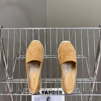 LOAFER IN PEANUT BROWN SUEDE AND WOVEN RAFFIA