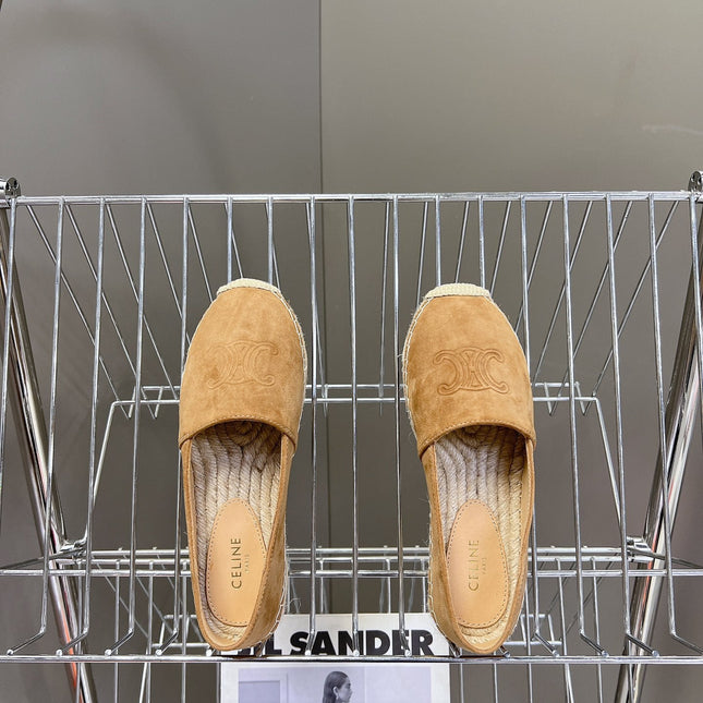 LOAFER IN PEANUT BROWN SUEDE AND WOVEN RAFFIA