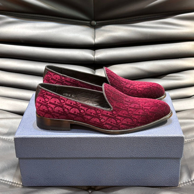 CD TIMELESS OBLIQUE LOAFER RED PINK VELVET