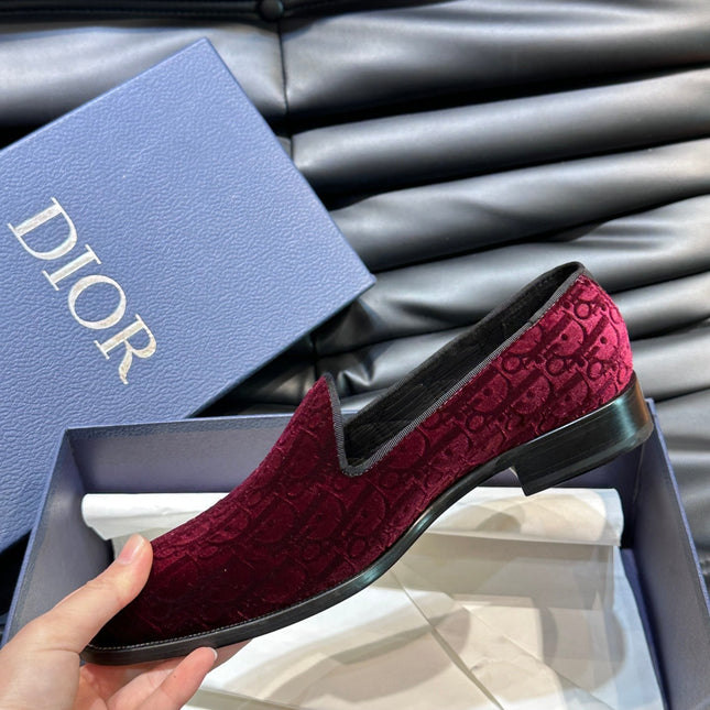 CD TIMELESS OBLIQUE LOAFER RED PINK VELVET