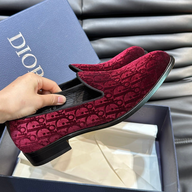 CD TIMELESS OBLIQUE LOAFER RED PINK VELVET