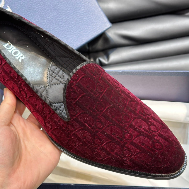 CD TIMELESS OBLIQUE LOAFER RED PINK VELVET