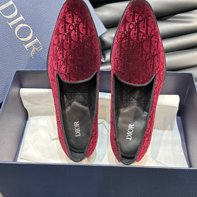CD TIMELESS OBLIQUE LOAFER RED PINK VELVET