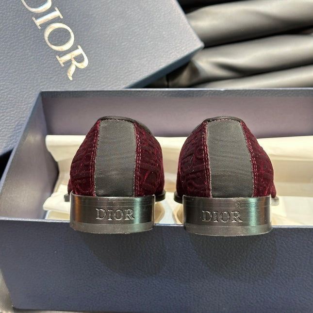 CD TIMELESS OBLIQUE LOAFER RED PINK VELVET