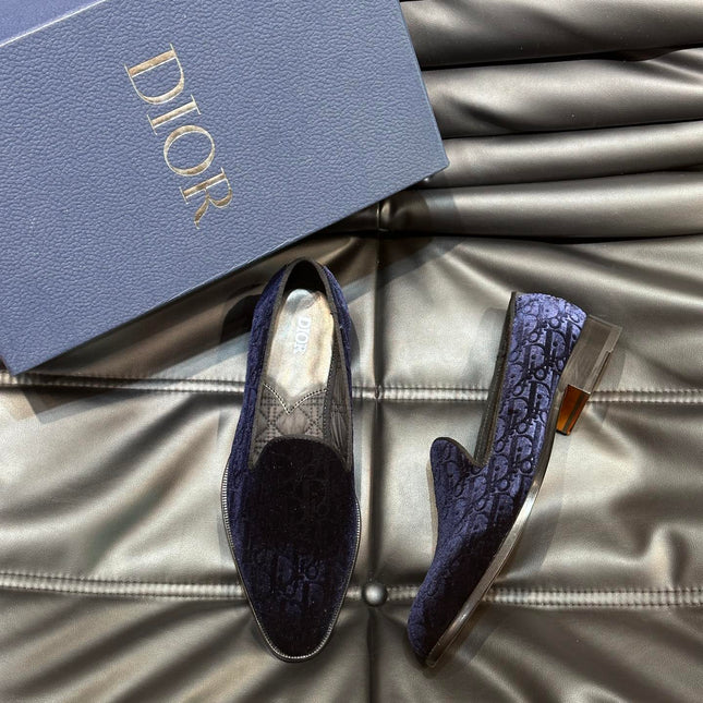CD TIMELESS OBLIQUE LOAFER NAVY VELVET
