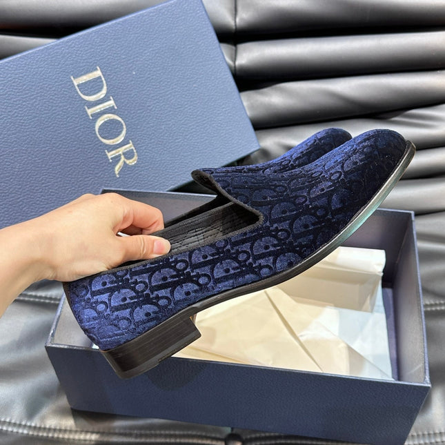 CD TIMELESS OBLIQUE LOAFER NAVY VELVET