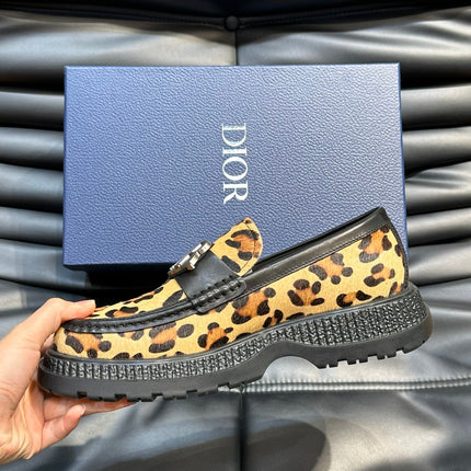 CD EXPLORER ICON LOAFER BLACK AND BRONZE FUR