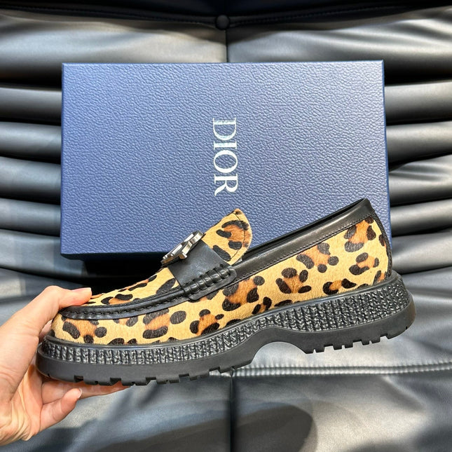 CD EXPLORER ICON LOAFER BLACK AND BRONZE FUR
